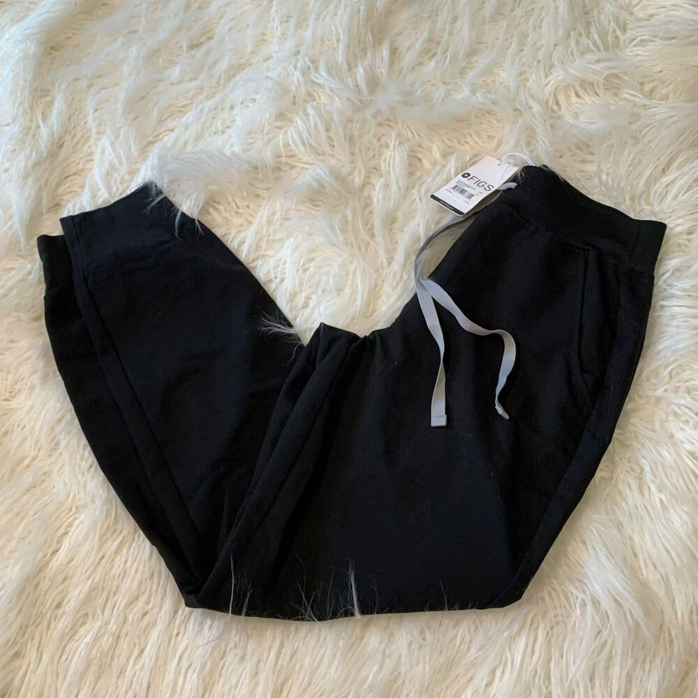NWT Figs Technical Collection Black Jogger Zamora Scrub Pants XS
